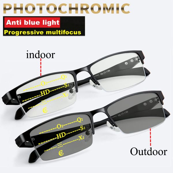 

reading glasses transition pochromic progressive reading glasses men multi-focus anti blue ray uv400 women computer hyperopia spectacles 230