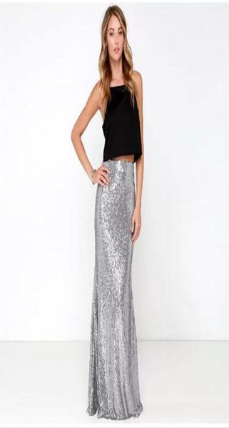 

skirts sparkle shining small medium large plus size silver skirt sequin maxi custom fashion style5748341, Black