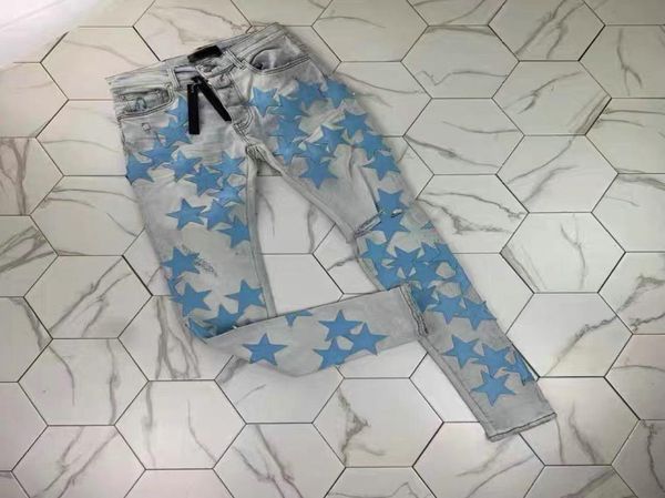 

527men039s distressed ripped skinny jeans fashion mens jeans slim motorcycle moto biker causal mens denim pants hip hop men j9777018, Blue