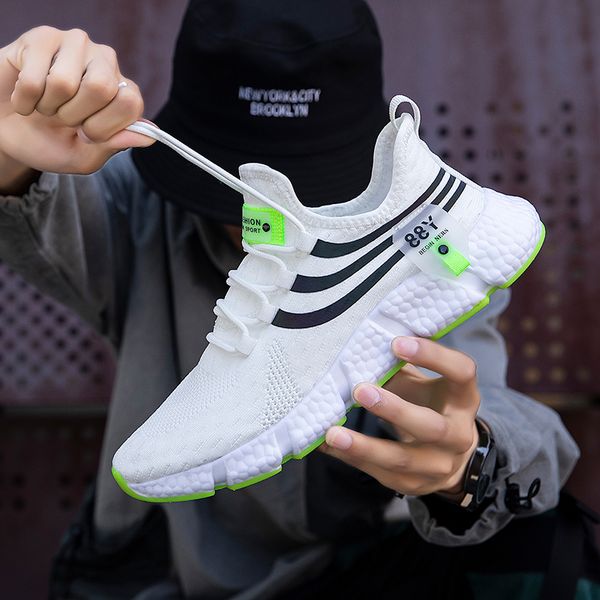 

dress shoes 2023 men's running shoes light sneakers summer breathable mesh elastic outdoor sports fashion casual jogging 230804, Black