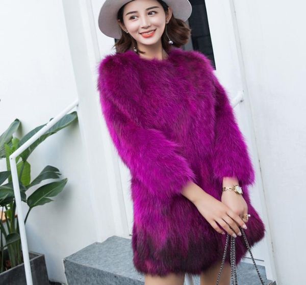 

women039s fur faux big size streetwear real coat natural jacket winter clothes women outwear ksr599 2210069739377, Black