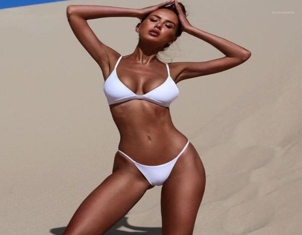 

women039s swimwear solid bikini set 9 colors push up women brazilian swimsuit low waist biquini halter two pieces bathing 8766390, White;black