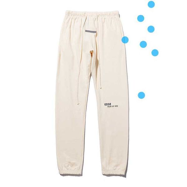 

2023 designer ess new sweatpants with tag reflective letter print hip hop jogging streetwear brand sports pants high street loose lead the f, Black