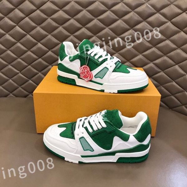 

2023 new designer whoelsale leather technical sneaker shoes fabric chunky rubber casual walking discount trainer size 39-45 rd0803, Black