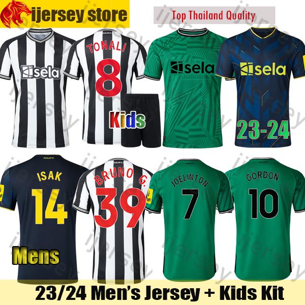 

2324 newcastle soccer jerseys bruno g. 23 24 uniteds 2023 2024 nufc gordon tonali wilson joelinton isak almiron barnes football shirt trippi, Black;yellow
