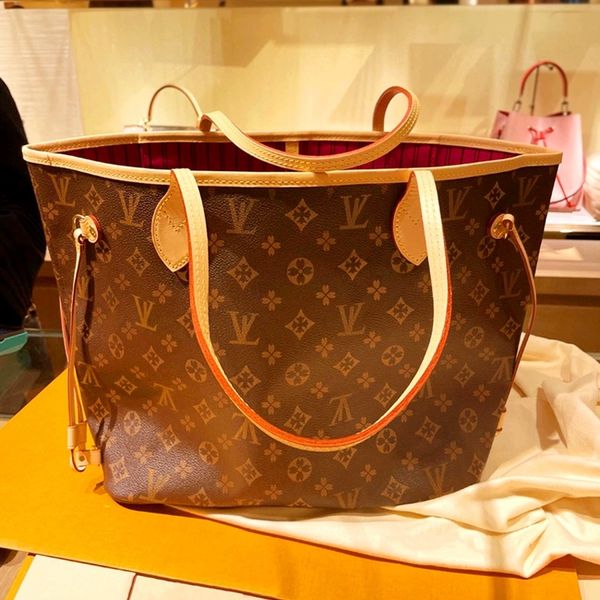 

luxury womens designer bag never pm mm gm tote bags full purse ladies shoulder crossbody bags zipped pouch flower checkers grid canvas leath