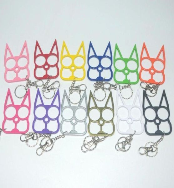 

cute cat key rings rabbit ears selfdefense tool two finger clasp with key chain supplies outdoor window breaker8939225, Slivery;golden