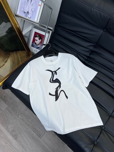 

2023 women's classics t-shirt fashion cartoon letter pattern o-neck short sleeve casual elegant tee, White