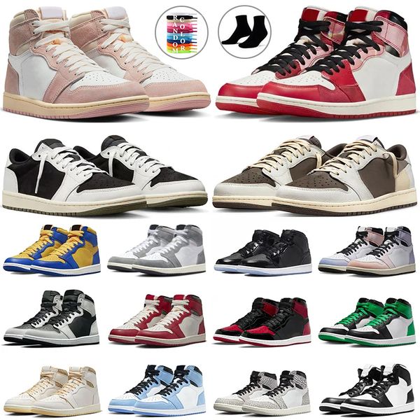 

mens 1 high og 1s basketball shoes jumpman lost and found skyline men sneakers university blue se space jam patent bred gorge green dark moc