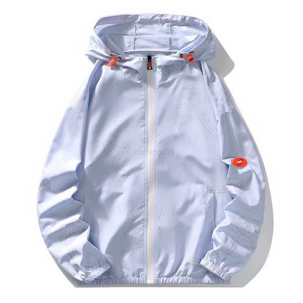 

summer sunscreen mens jacket new fashion light and breathable ice silk astronaut print long-sleeved refreshing couple clothes simple and ver, Black;brown