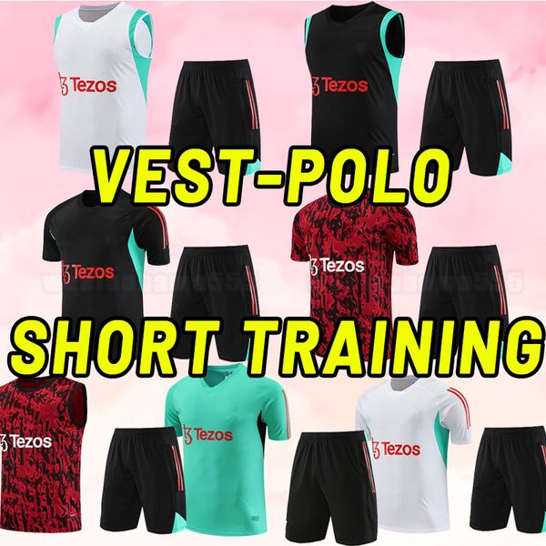 

training suit 23 24 sancho soccer tracksuits b.fernandes man utd rashford mount 2023 2024 ronaldo martinez fred malacia eriksen manchester s, Black