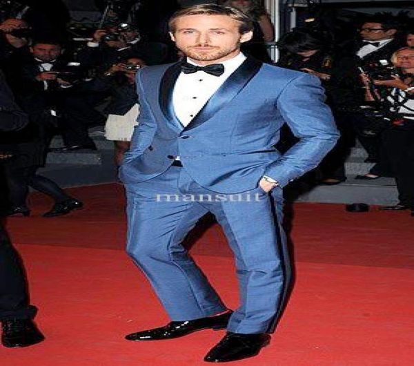 

custom made groomsmen shawl lapel groom tuxedos light blue men suits weddingprom man blazerbridegroom jacket pants tie 30020387498803, Black;gray