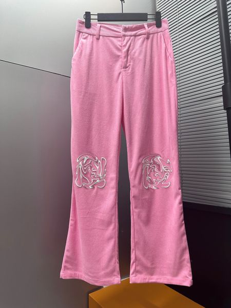 

women's fashion sweet pink wide leg jeans fashion high waist loose embroidery pants women trousers casual wear 2023, Blue