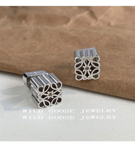 

earnails gold plated earrings luojia jewelry women's fashion designer hollow earrings gold and silver 2 color hollow square jewelry dec, Golden;silver