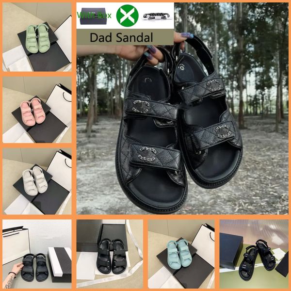 

2023 sandals designer slipper women dad sandal sandals slide sliders slides crystal calf leather shoes quilted platform comfortable casual p, Black