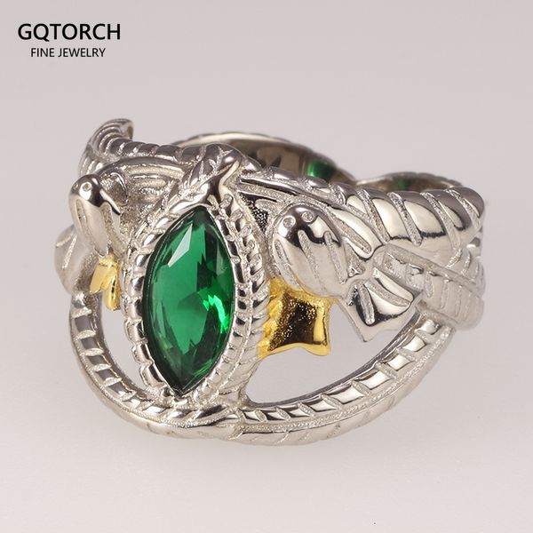 

wedding rings real 925 sterling silver aragorn of barahir lotr ring for men movie fan jewelry 230804, Slivery;golden