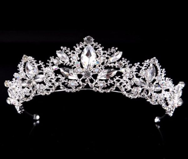 

crystal bridal tiaras headpieces baroque luxury crown headdress gold silver diadem for women bride wedding hair accessories al76484724078