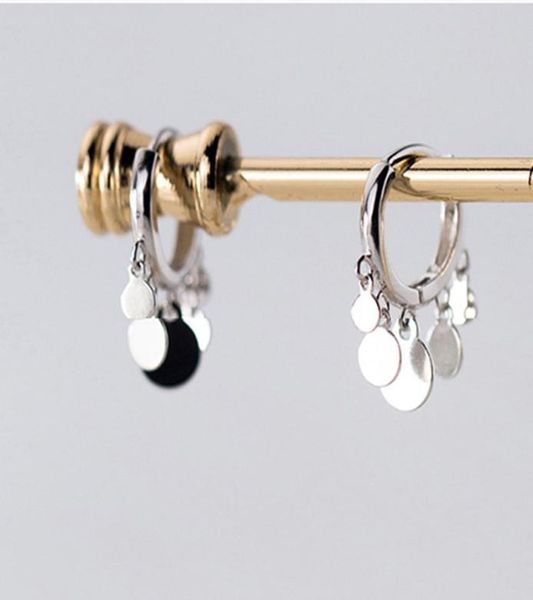 

china whole trending circle hoop gold plated s925 sterling silver earring round slice design fashion ladys jewelry4831987, Golden;silver