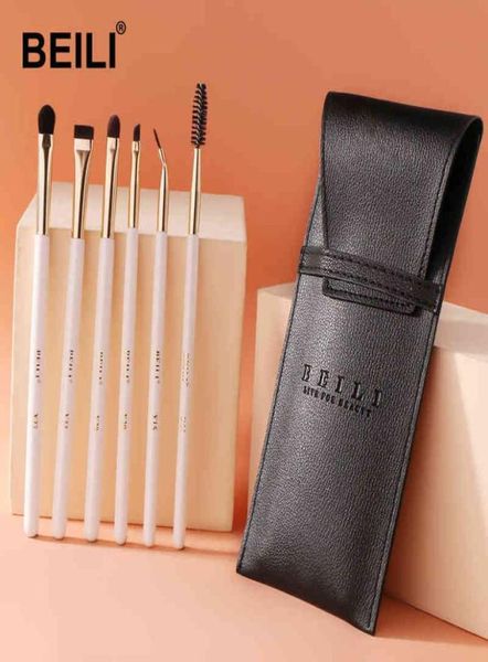 

makeup brushes beili 6 pcs white makeup brushes set eyebrow professional blending shader lip liner eye makeup brush and cosmetic b3901565