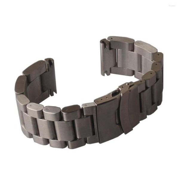 

watch bands 22mm 24mm 26mm thick watchbands stainless steel heavy accessories with safety buckles fold clasps silver matte mens st3796154, Black;brown