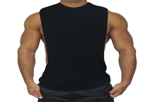 

summer mens tank bodybuilding clothing stringer tank men fitness sleeveless coon singlet vest undershirt3369833, White;black
