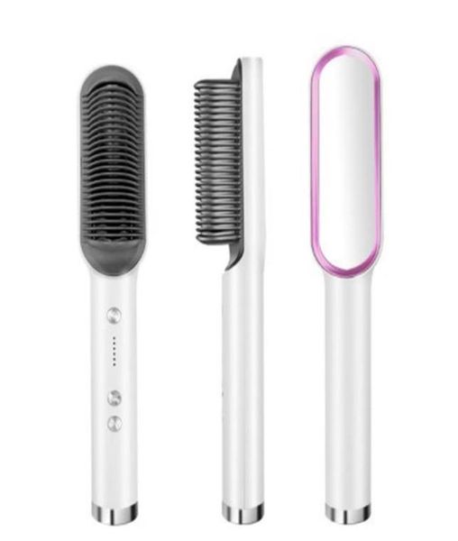 

epacket electric splint hair straighteners comb hair styling straight curling dualpurpose bangs iron290y239o6009098, Black