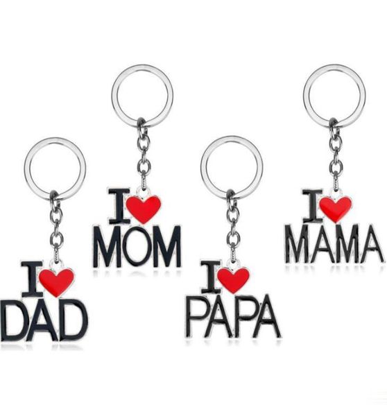 

family keychains love mom love papa keyrings 4 styles key chain key ring for mama dad father mother039s day gift9471045, Slivery;golden