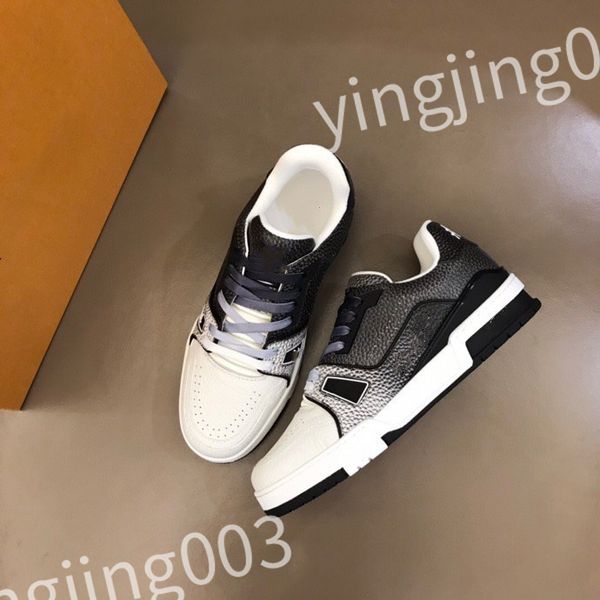 

2023 sneakers designer calfskin casual shoes reflective shoes vintage leather trainers all-match stylist sneaker leisure shoe rd220631, Black