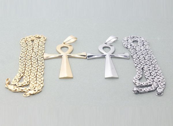 

amulet pendant symbol of life necklaces jewelry gifts chains stainless steel ankh necklace god ankh pendant necklace8442173, Silver