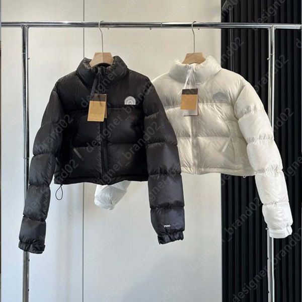 

2023 designer cropped down jacket for women lightweight puffer winter fashion slim corset style coats, Black