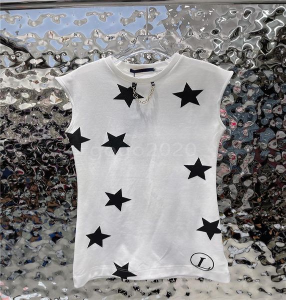 

2022 women summer tee dress skims jersey dresses with letter stars pattern female milan tank cotton designer polo dresses sleeveless shirts, White;black