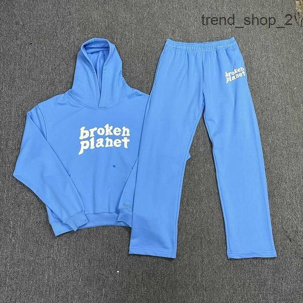 

2023 broken planet hoodie foam letter printed hooded sweater loose casual pants set fashion tracksuit cortiez trend america selling europe s, Black