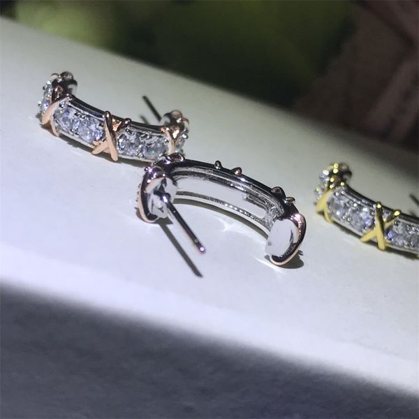 

14k yellow gold plated moissanite earrings for women weddig jewelry designer charm earring luxury famous cjeweler 925 pure silver needle wit, Golden