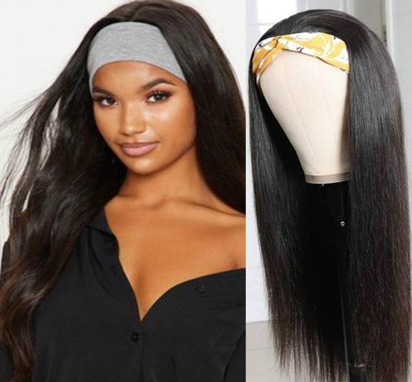 

250 density headband wig human hair wigs wowqueen 30 inch wig glueless brazilian hair wigs remy straight human hair wigs5790939, Black;brown