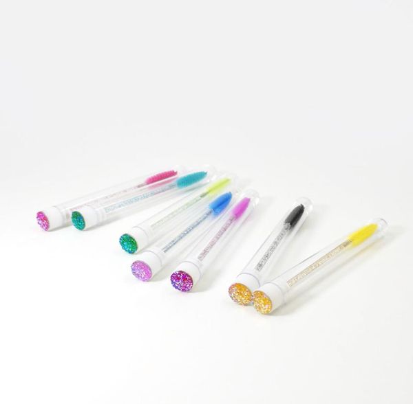 

indivual crystal eyebrow brush separate tube design eyelash brush reusable lash makeup for eyelash extension makeup tools6036763