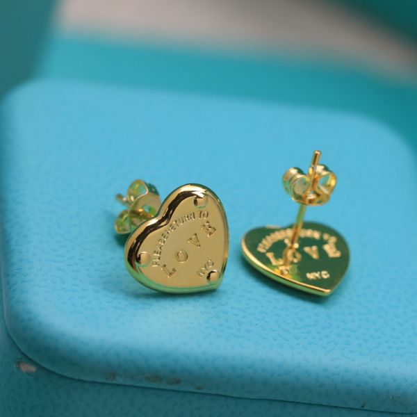 

dupe brand 925 sterling silver jewelry love heart stud earrings for women