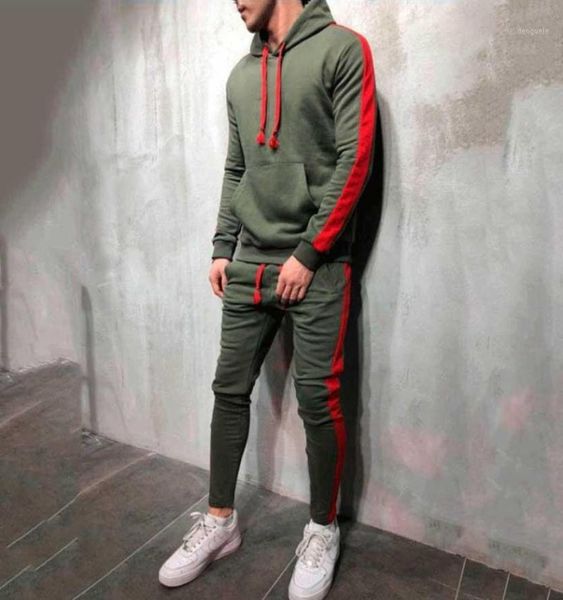 

2020 autumn men039s set pullover hoodies sweatshirts sweatpants 2 pieces sets fitness sporting clothing mens tracksuit men my059244381, Gray