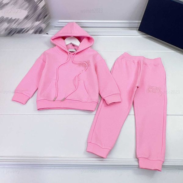 

designer baby tracksuits fashion kids suits size 110-160 cm 2pcs solid color lace up hoodie and sports pants aug02, White