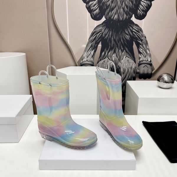 

fashion rainbow women lady rain boots short ankle rainy season shoes fashion luxury pvc c0528, Black