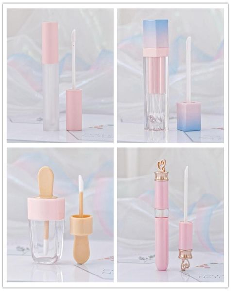 

pink lip gloss tint plastic tubes diy empty makeup big lipgloss liquid lipstick case beauty packaging r04143195232