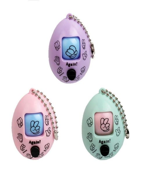 

mixed colors mora games keychain rock paper scissors play toy key chain face dolls keychains round egg pendant keyrings2618556, Slivery;golden