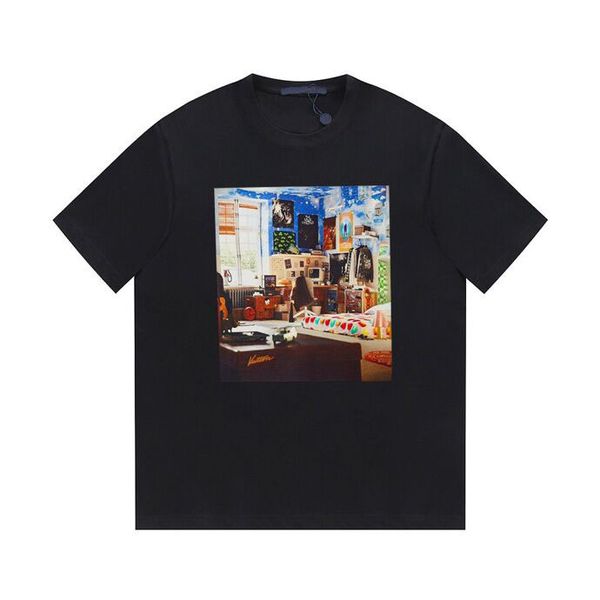 

2023s men's and women's t-shirt loose fashion brand summer casual shirt couple clothing street short-sleeved t-shirt i13l04061, Black;brown