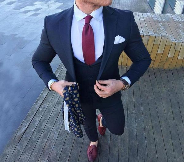 

one button groomsmen notch lapel wedding groom tuxedos men suits weddingpromdinner man blazerjackettievestpants 4854206364, Black;gray