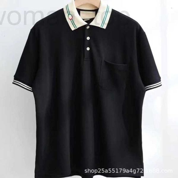 

men's polos designer the correct version of gujia's double-g beaded cotton polo shirt embroidered clothes for men and women pdz8, White;black