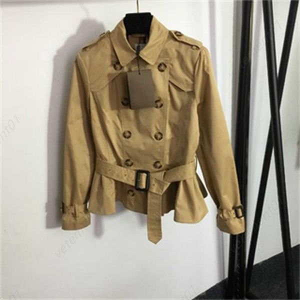 

designer jacket women button up cardigan jackets double-breasted slim tie waist long sleeve short trench coat woman khaki jacket womens, Black;brown