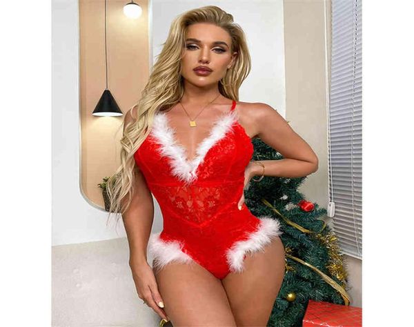 

christmas enticement porno stripper outfits lace embroidered see through lingerie bodysuit 2112084346806, Black;white