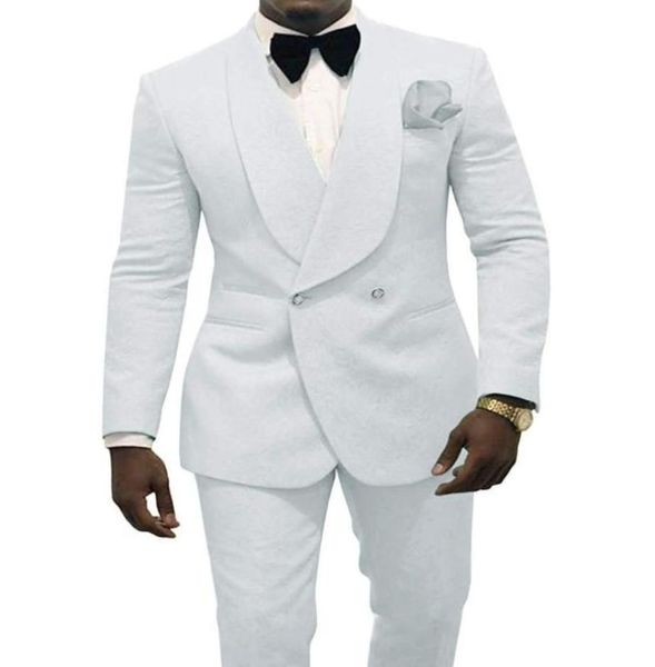 

embossing groom tuxedos white men wedding tuxedos shawl lapel man jacket blazer fashion men promdinner 2piece suitjacketpantst71665267546, Black;gray
