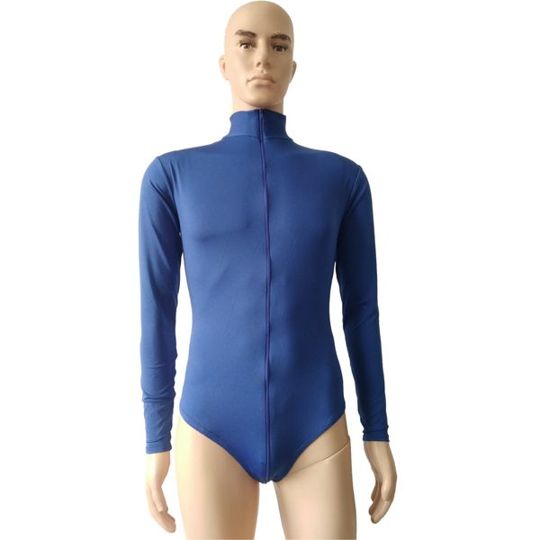 

fashion catsuit costumes bodysuit spandex tights party cosplay costumes dancing jumpsuit 3-ways front zipper to hip, Black