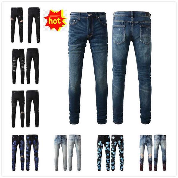 

2023 new arrivals amirly mens luxury designer denim jeans holes trousers jean coolguy biker pants man clothing #012, Blue
