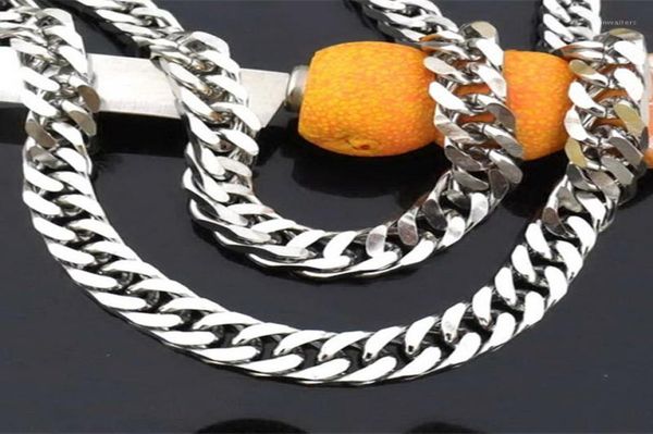 

chains 14mm 1640inch silver 316l stainless steel curb cuban link chain necklaces for hip hop men punk style jewelry never fade1086110